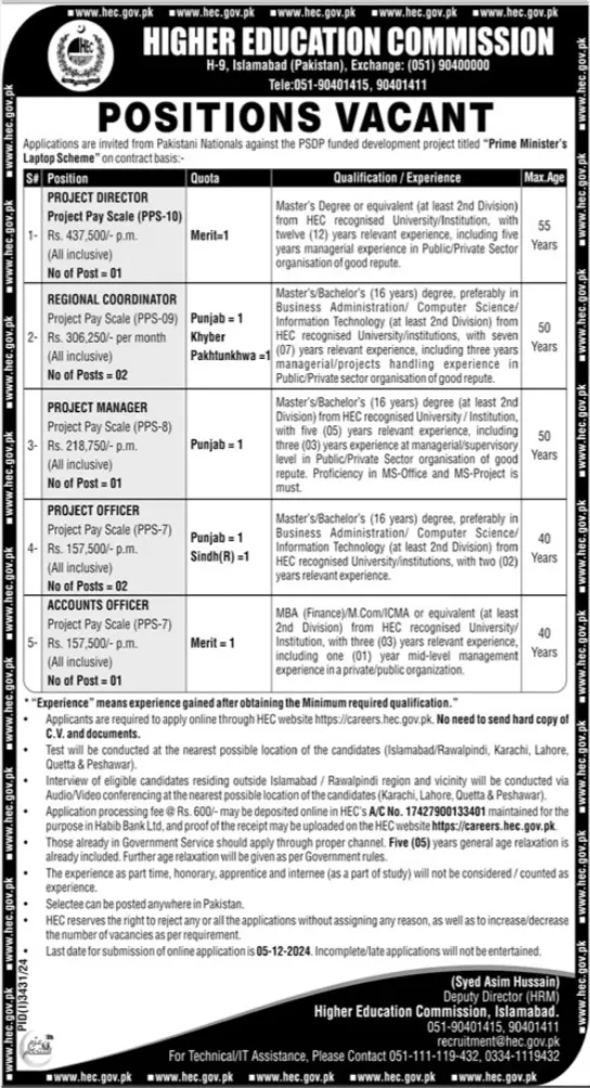 HEC Jobs Advertisement