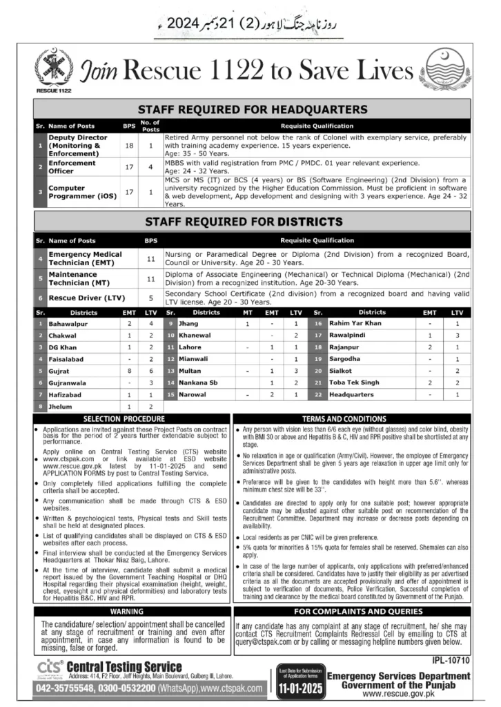 Rescue 1122 Jobs
