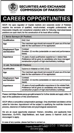 SECP Jobs 2024