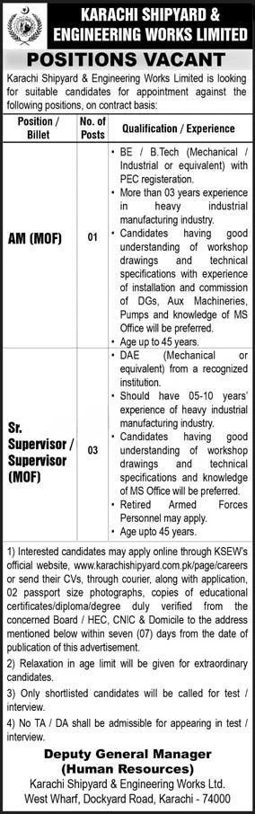 Karachi Shipyard Jobs