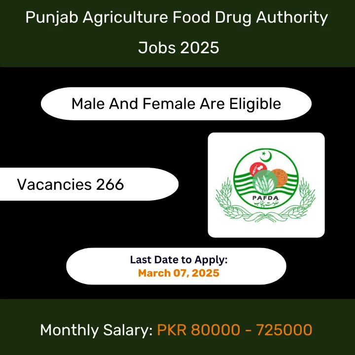 Punjab Agriculture Food and Drug Authority Jobs