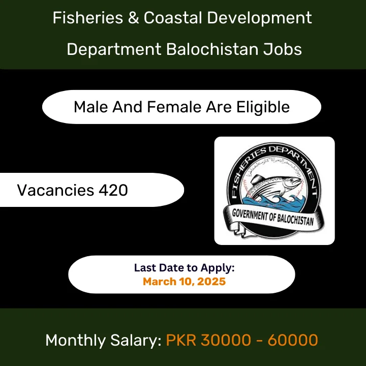 Fisheries and Coastal Development Department Balochistan Career Offers