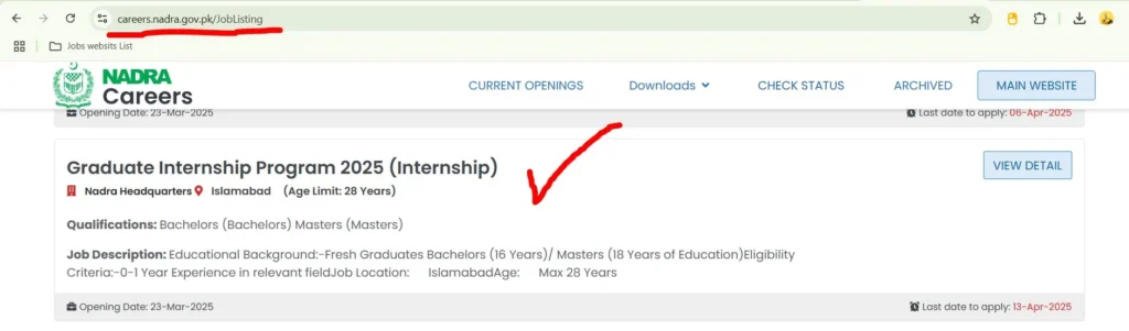 NADRA Internship